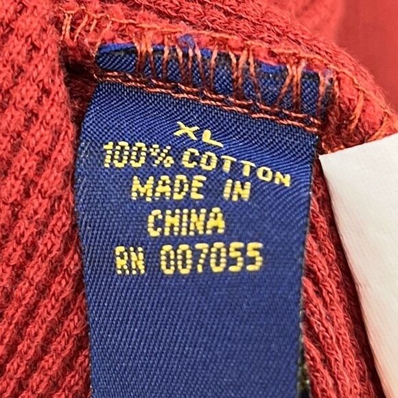 Nat Nast Shirt Mens Long Sleeve Waffle Knit Thermal Pullover Chili Pepper XL - Picture 9 of 11